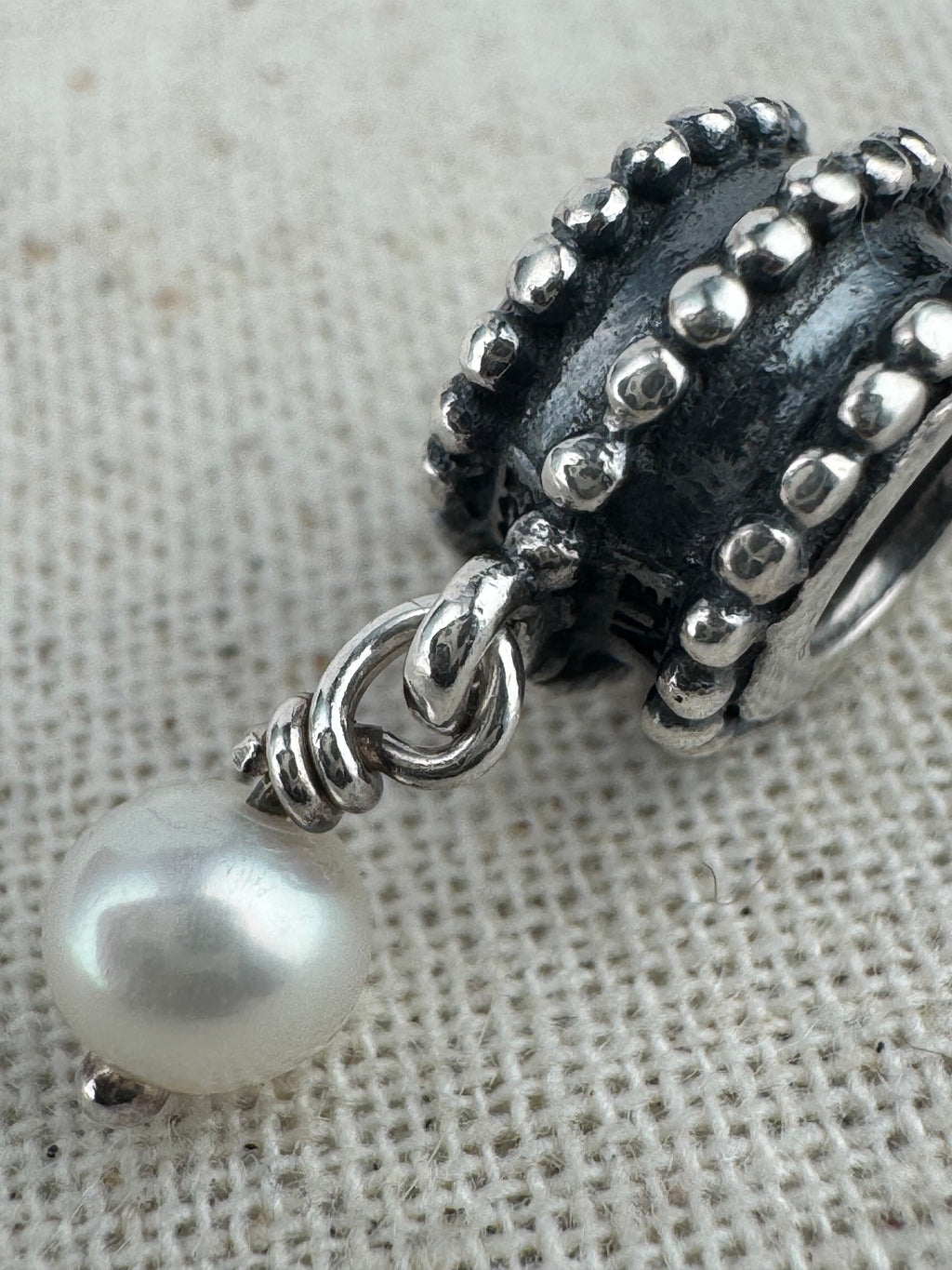 Pandora 925 ALE Silver Pearl Dangle