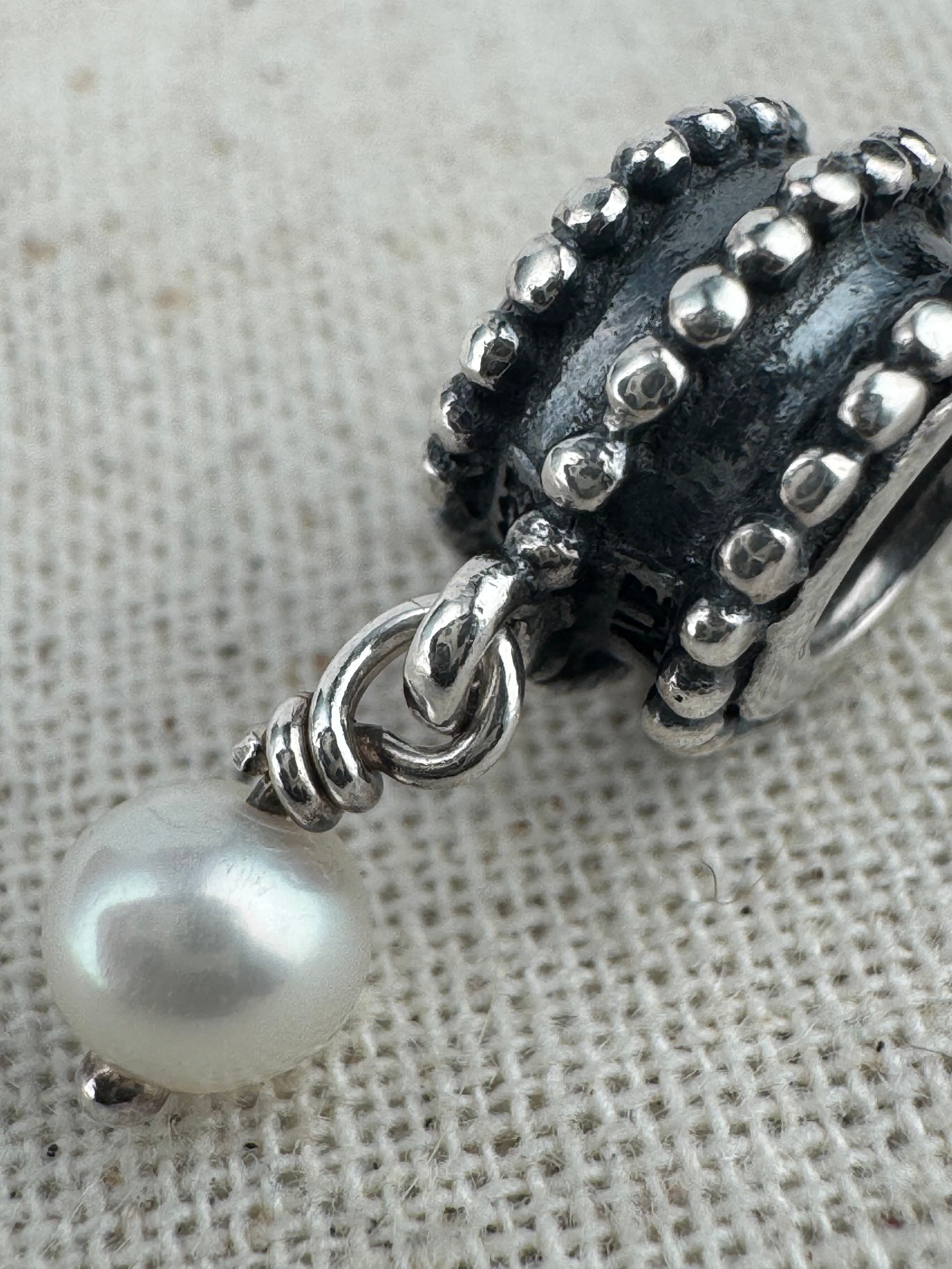 Pandora 925 ALE Silver Pearl Dangle