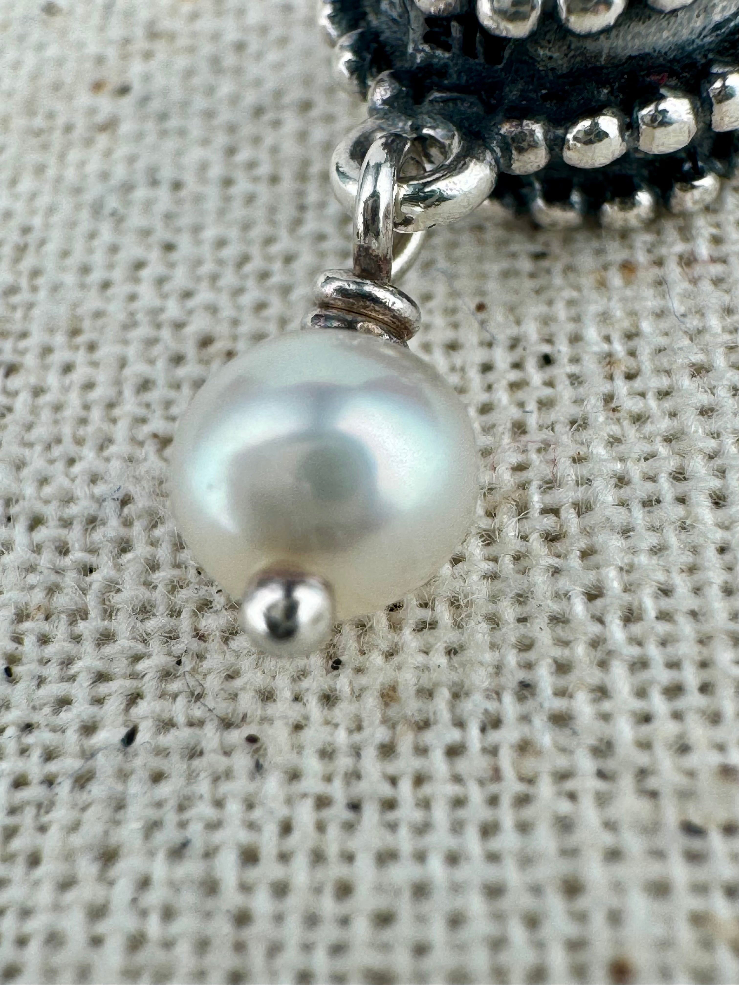 Pandora 925 ALE Silver Pearl Dangle