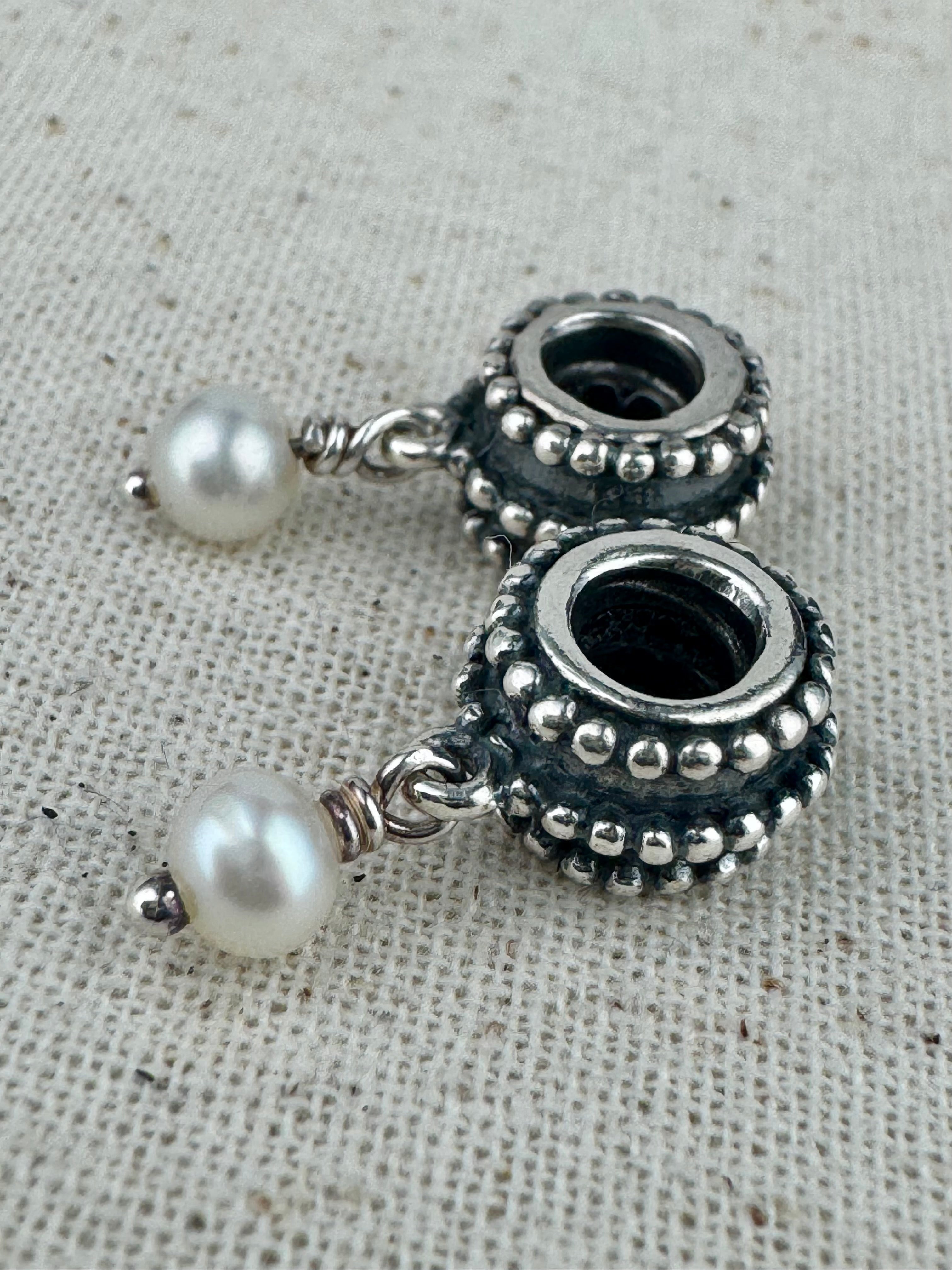 Pandora 925 ALE Silver Pearl Dangle