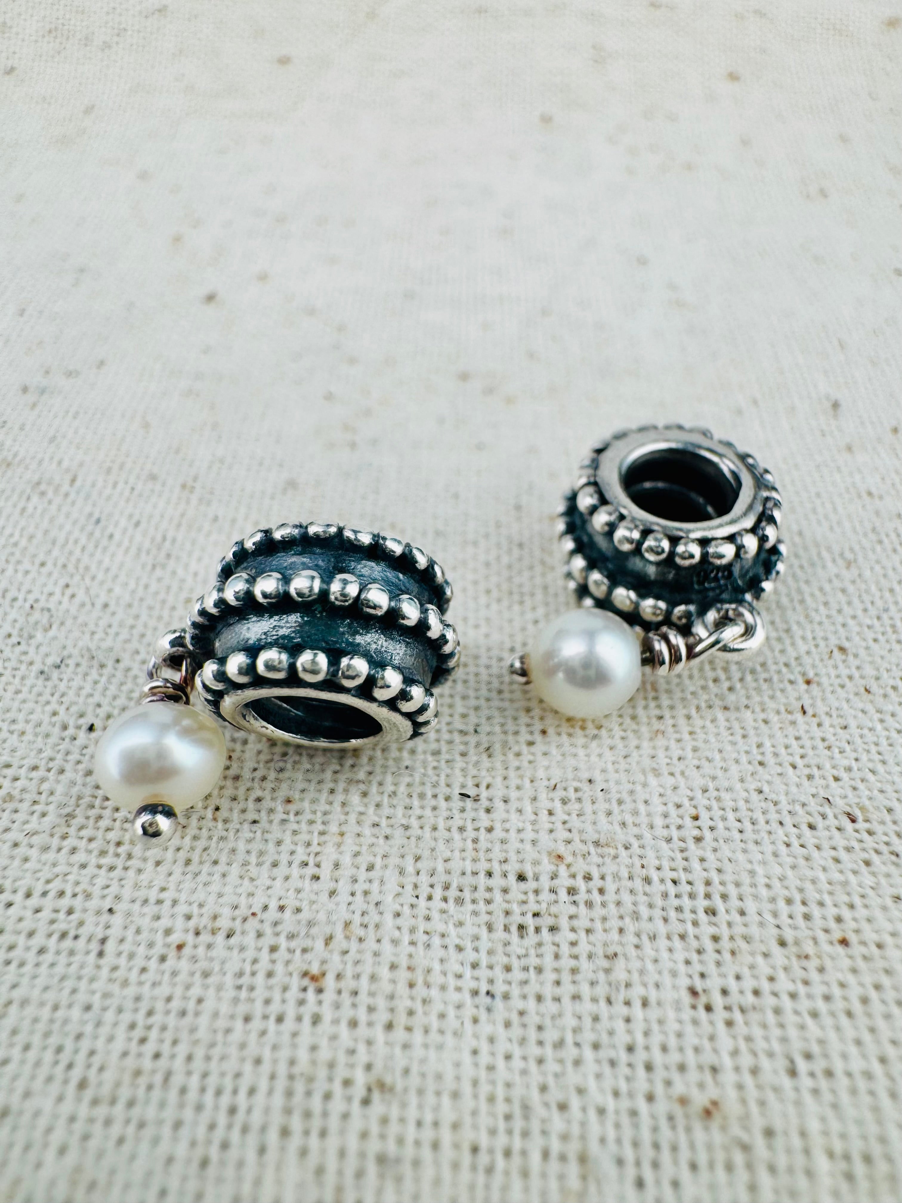 Pandora 925 ALE Silver Pearl Dangle