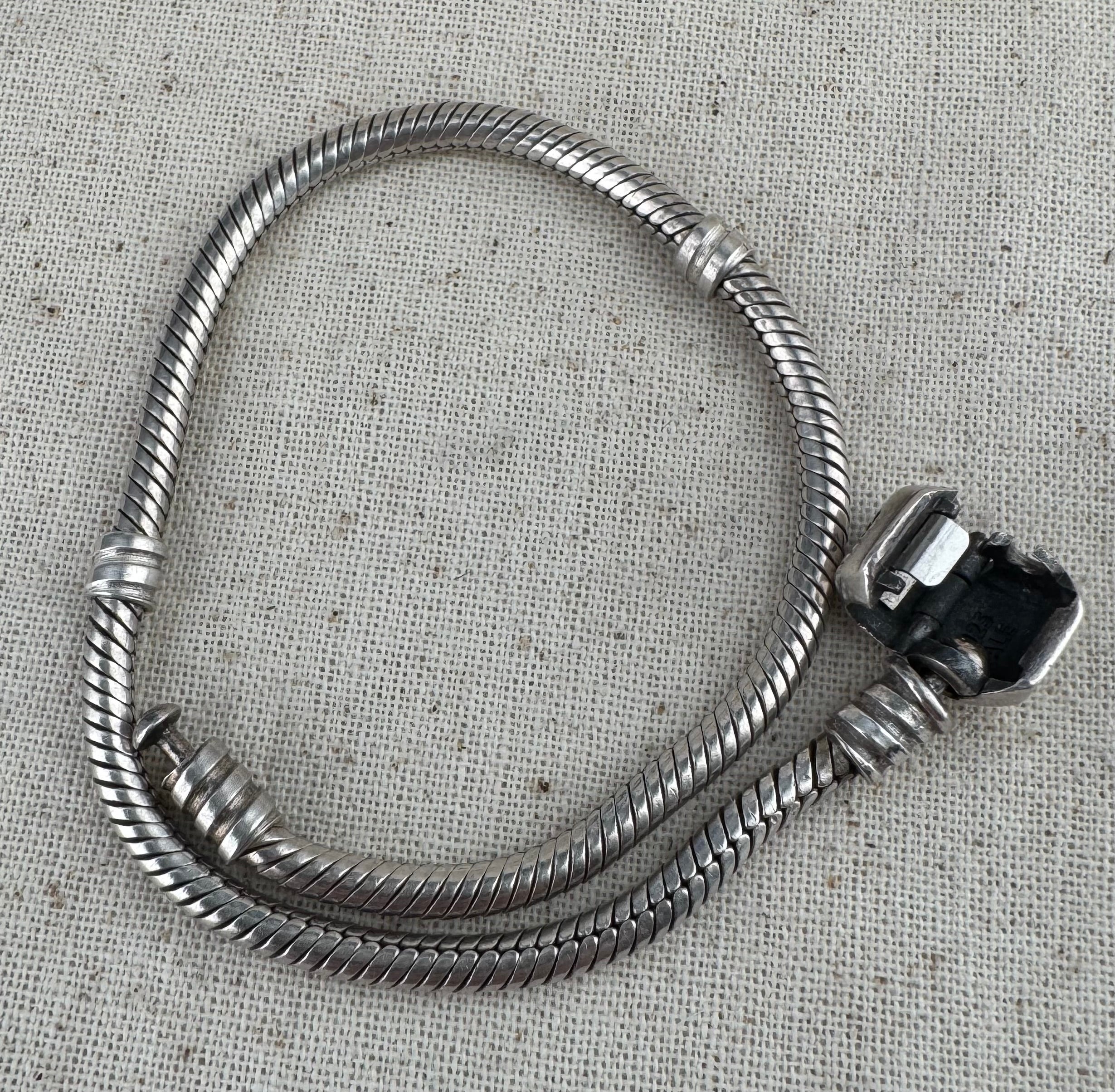 Pandora 925 ALE Snake Charm Bracelet Silver 20cm