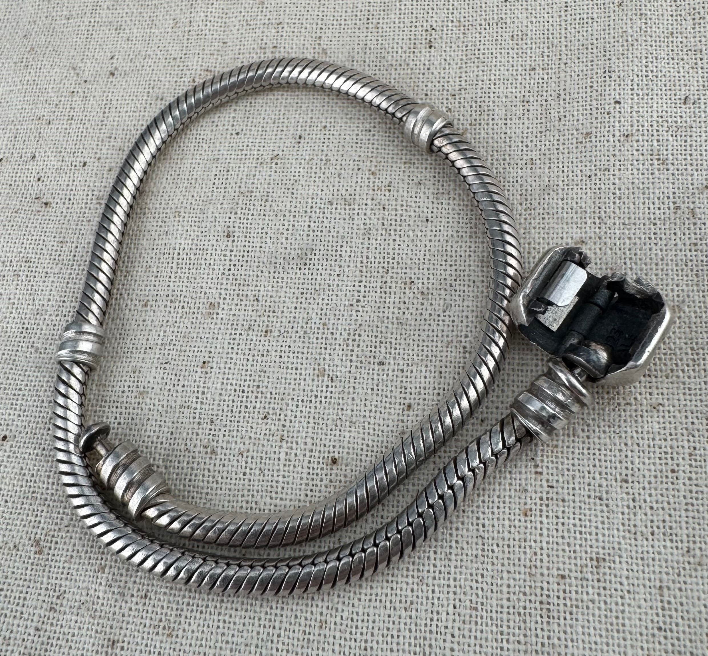 Pandora 925 ALE Snake Charm Bracelet Silver 20cm