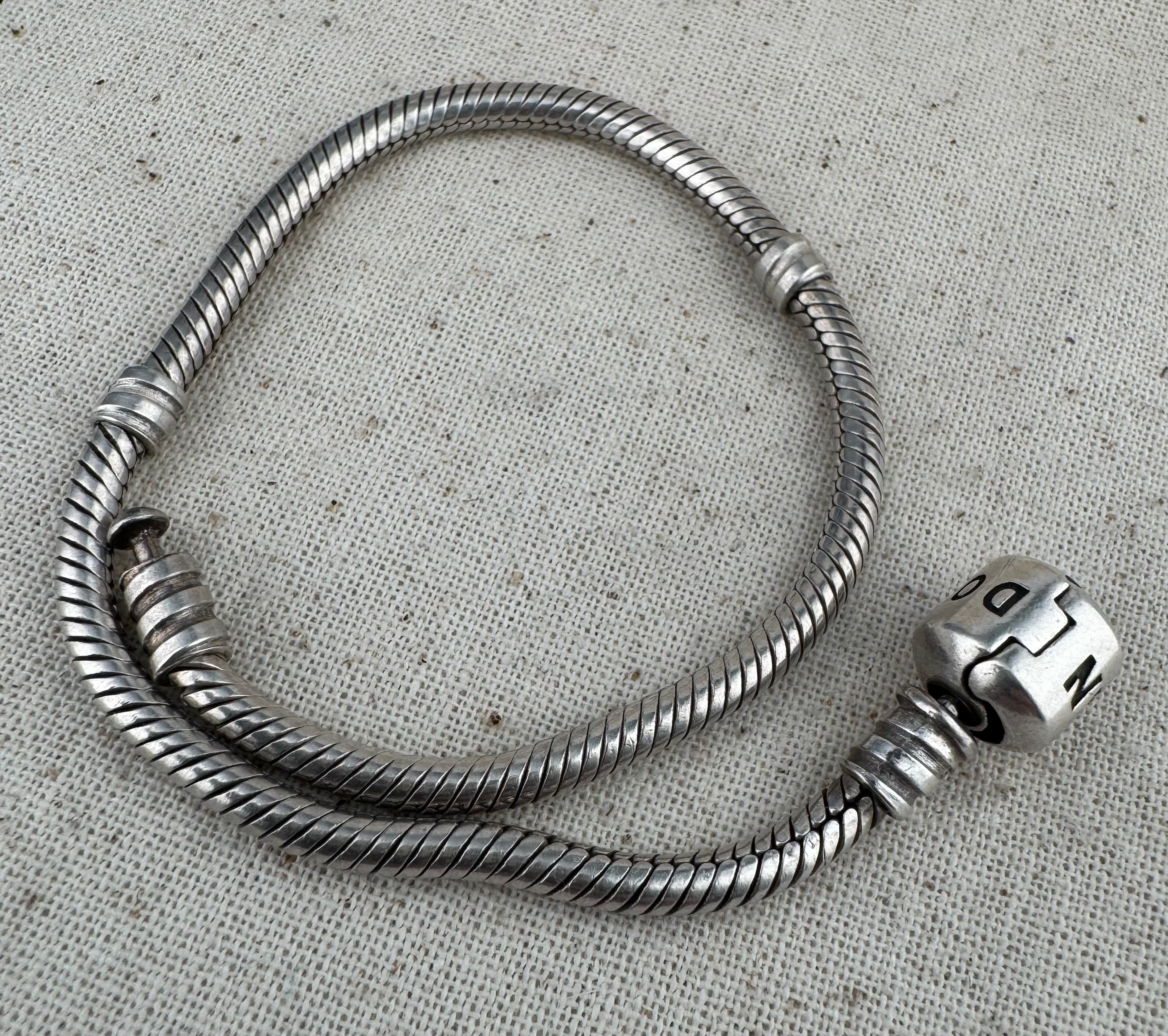 Pandora 925 ALE Snake Charm Bracelet Silver 20cm