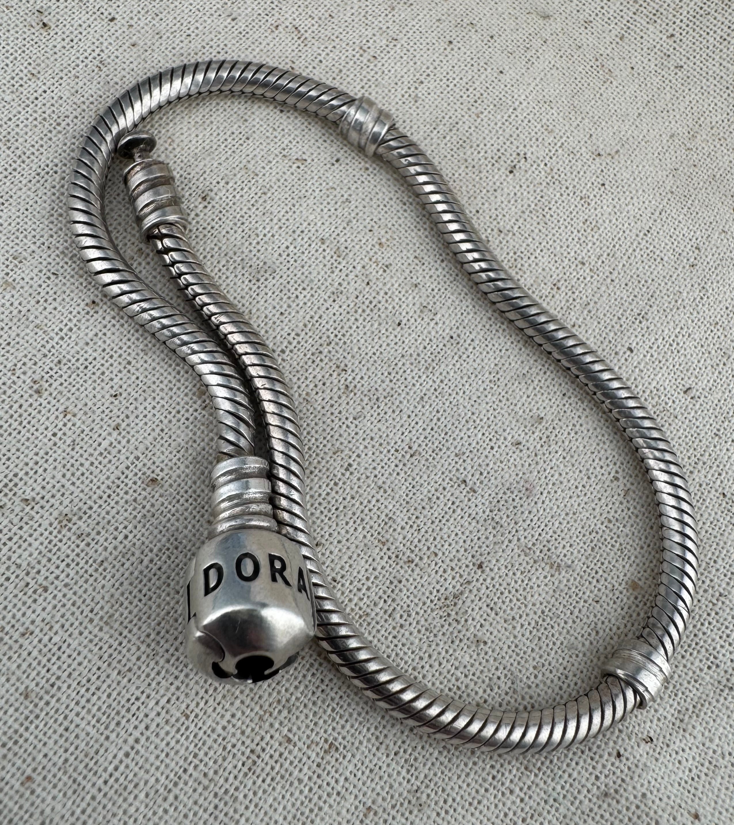 Pandora 925 ALE Snake Charm Bracelet Silver 20cm